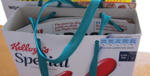 Upcycled Cereal Box Gift Bags